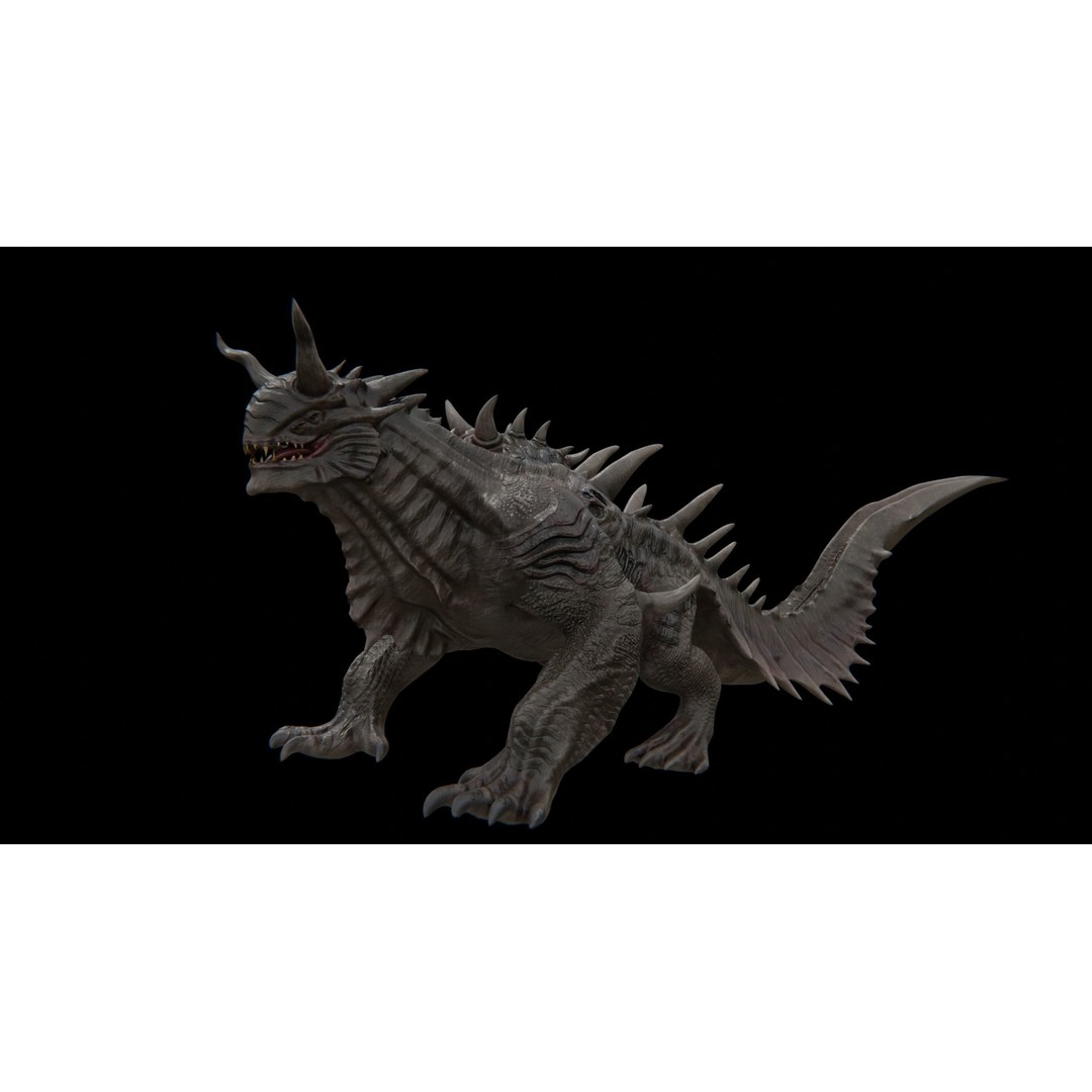 Dragon Alien Creature 3D Model – Low Poly Rigged Asset, FBX - View 3