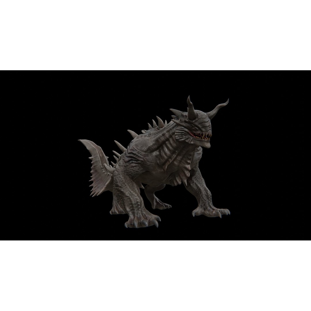 Dragon Alien Creature 3D Model – Low Poly Rigged Asset, FBX - View 32