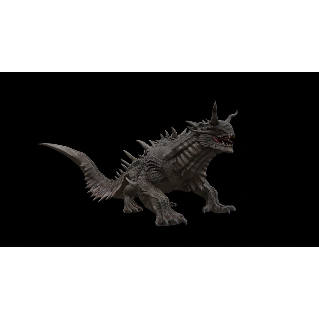 Dragon Alien Creature 3D Model – Low Poly Rigged Asset, FBX - View 35