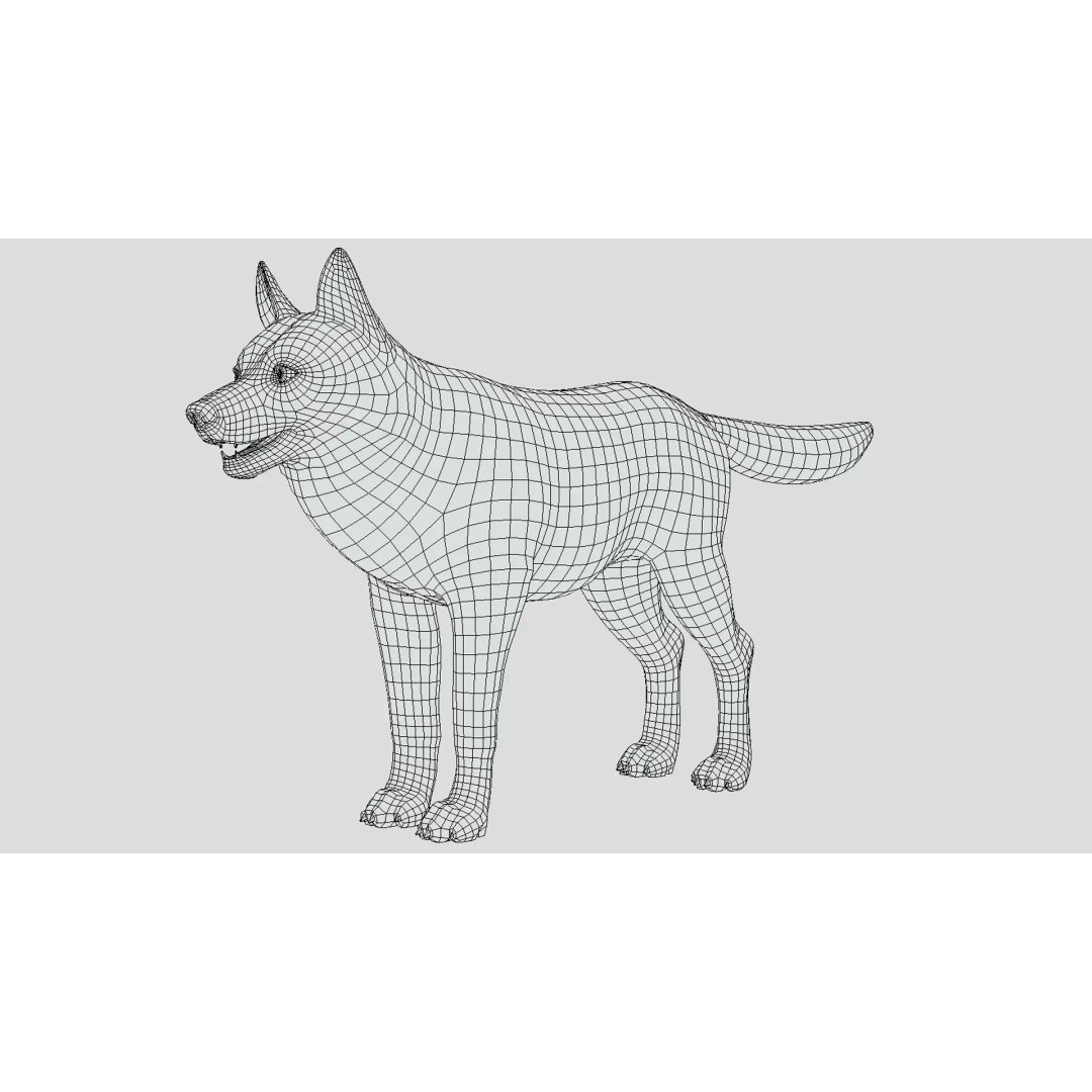 Wolf 3D Model – Cartoon Low Poly Rigged Character with Animations