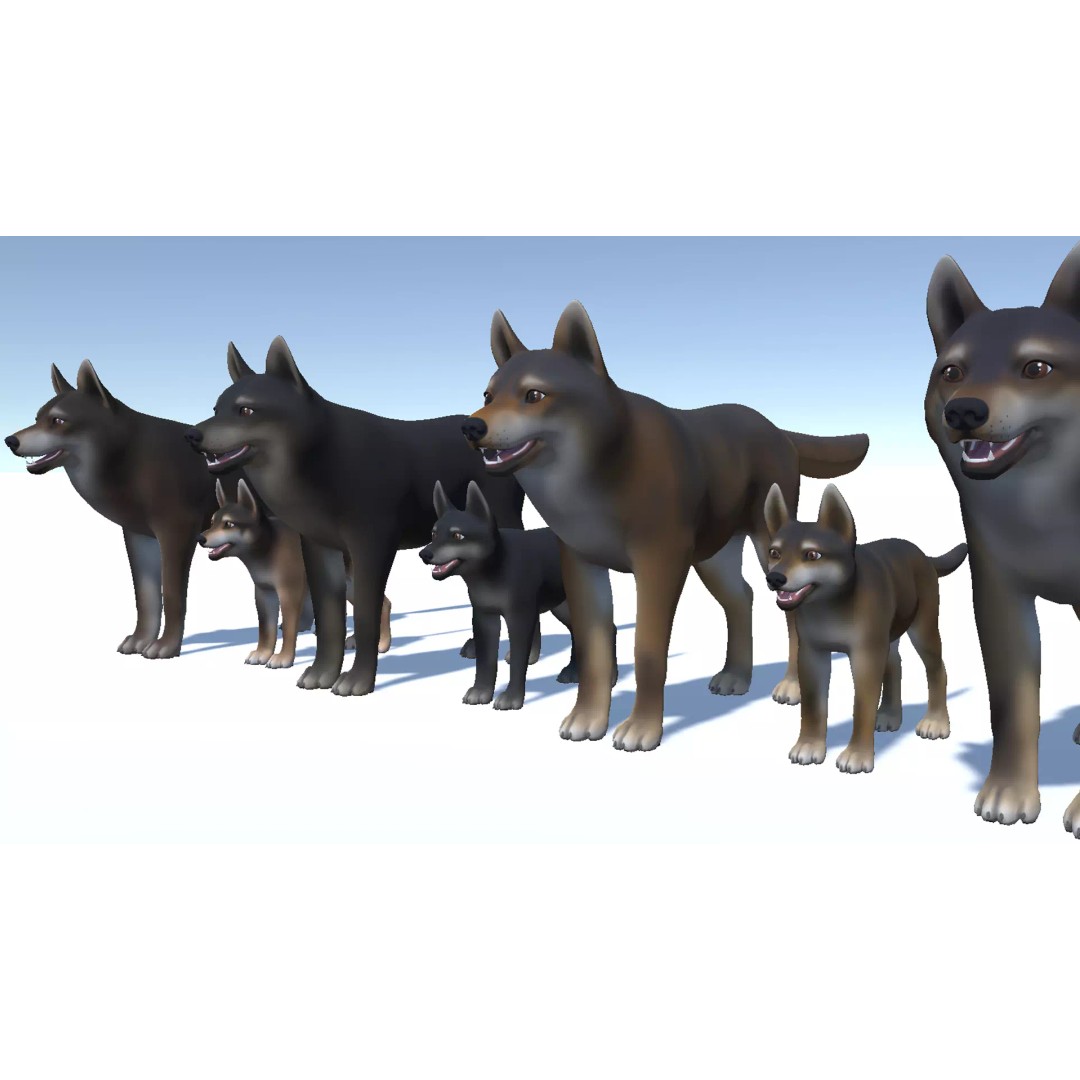 Wolf 3D Model – Cartoon Low Poly Rigged Character with Animations - View 10