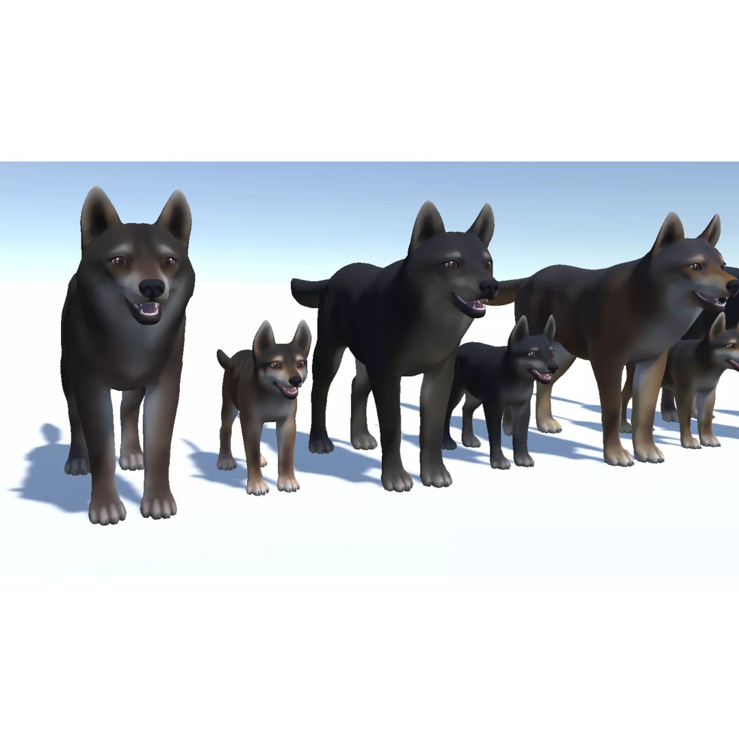Wolf 3D Model – Cartoon Low Poly Rigged Character with Animations - View 12