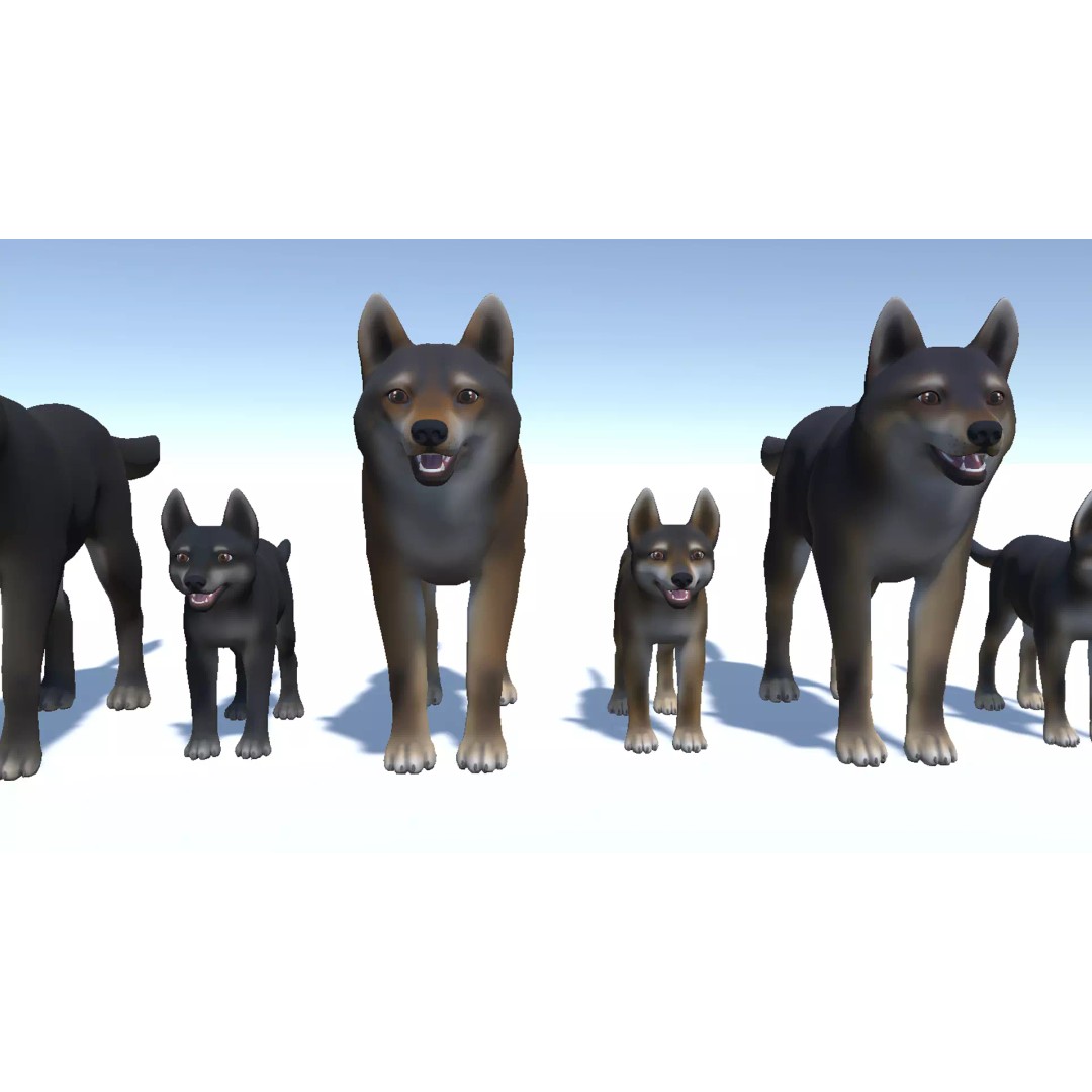 Wolf 3D Model – Cartoon Low Poly Rigged Character with Animations - View 13