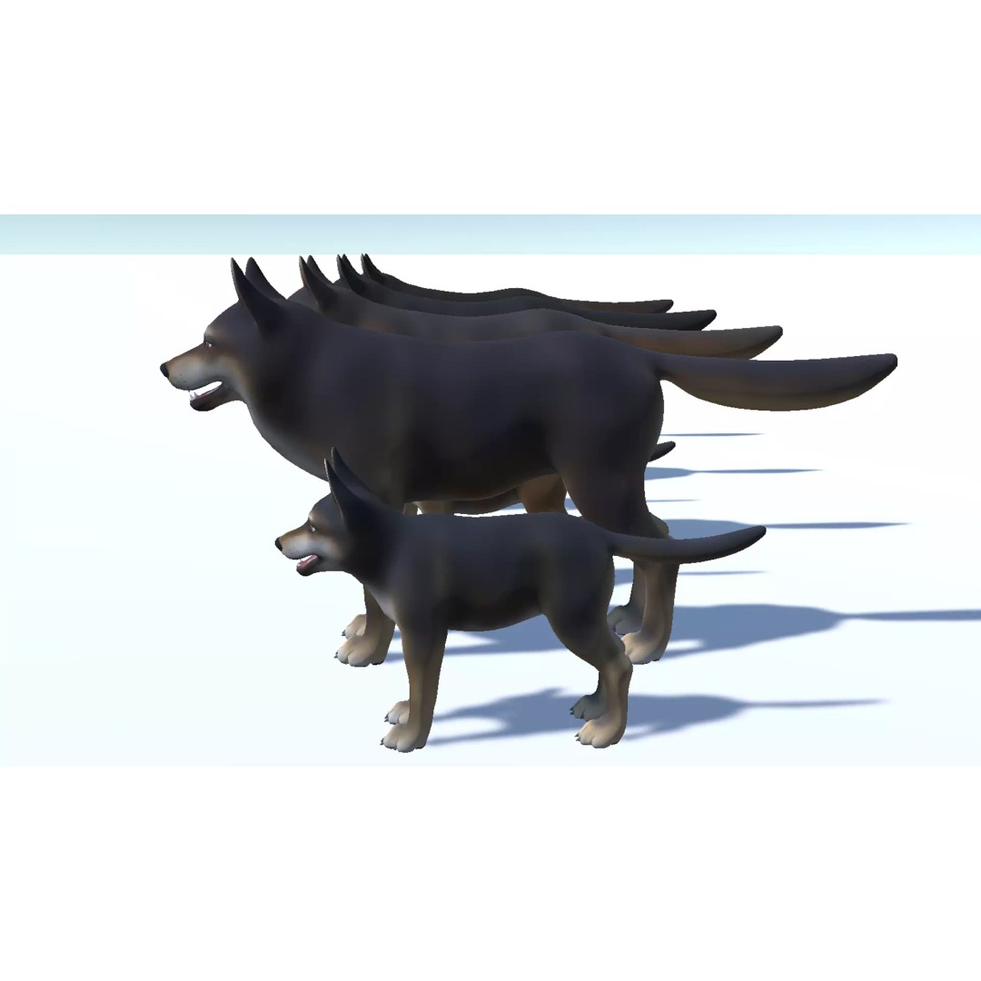 Wolf 3D Model – Cartoon Low Poly Rigged Character with Animations - View 14