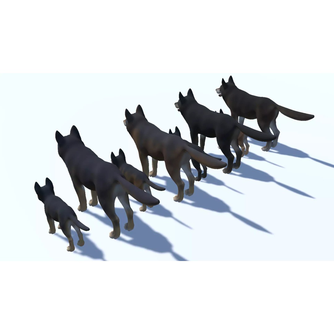 Wolf 3D Model – Cartoon Low Poly Rigged Character with Animations - View 15