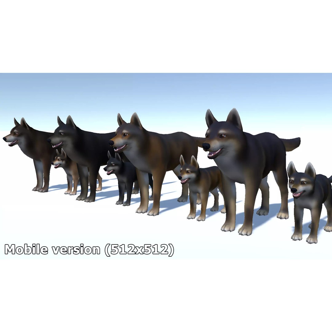 Wolf 3D Model – Cartoon Low Poly Rigged Character with Animations - View 16