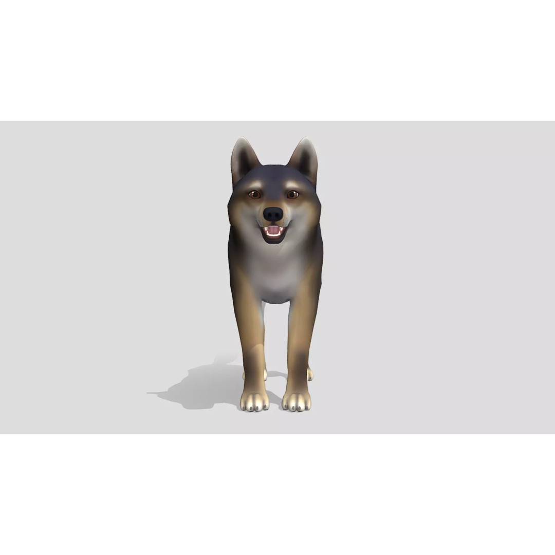 Wolf 3D Model – Cartoon Low Poly Rigged Character with Animations - View 4