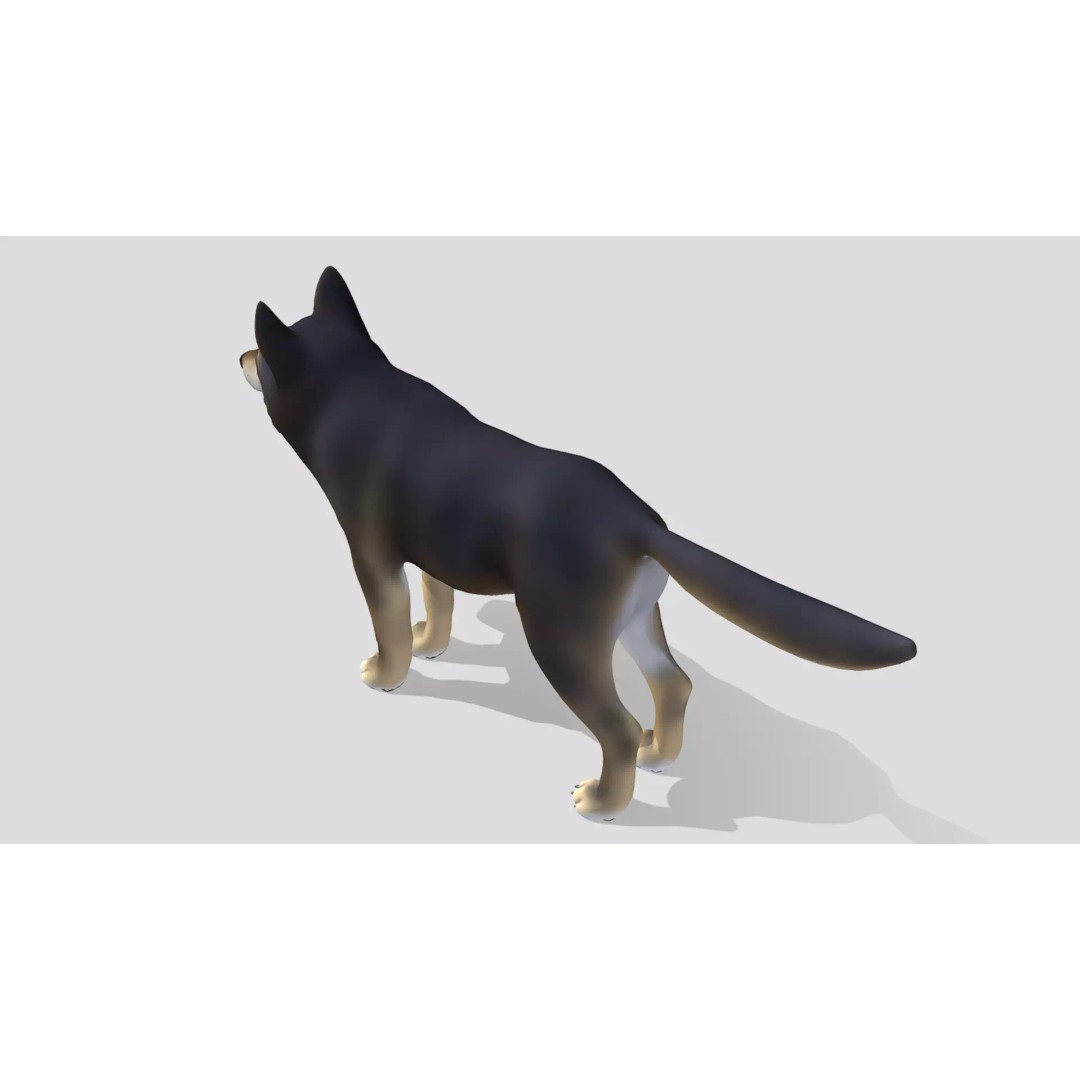 Wolf 3D Model – Cartoon Low Poly Rigged Character with Animations - View 6