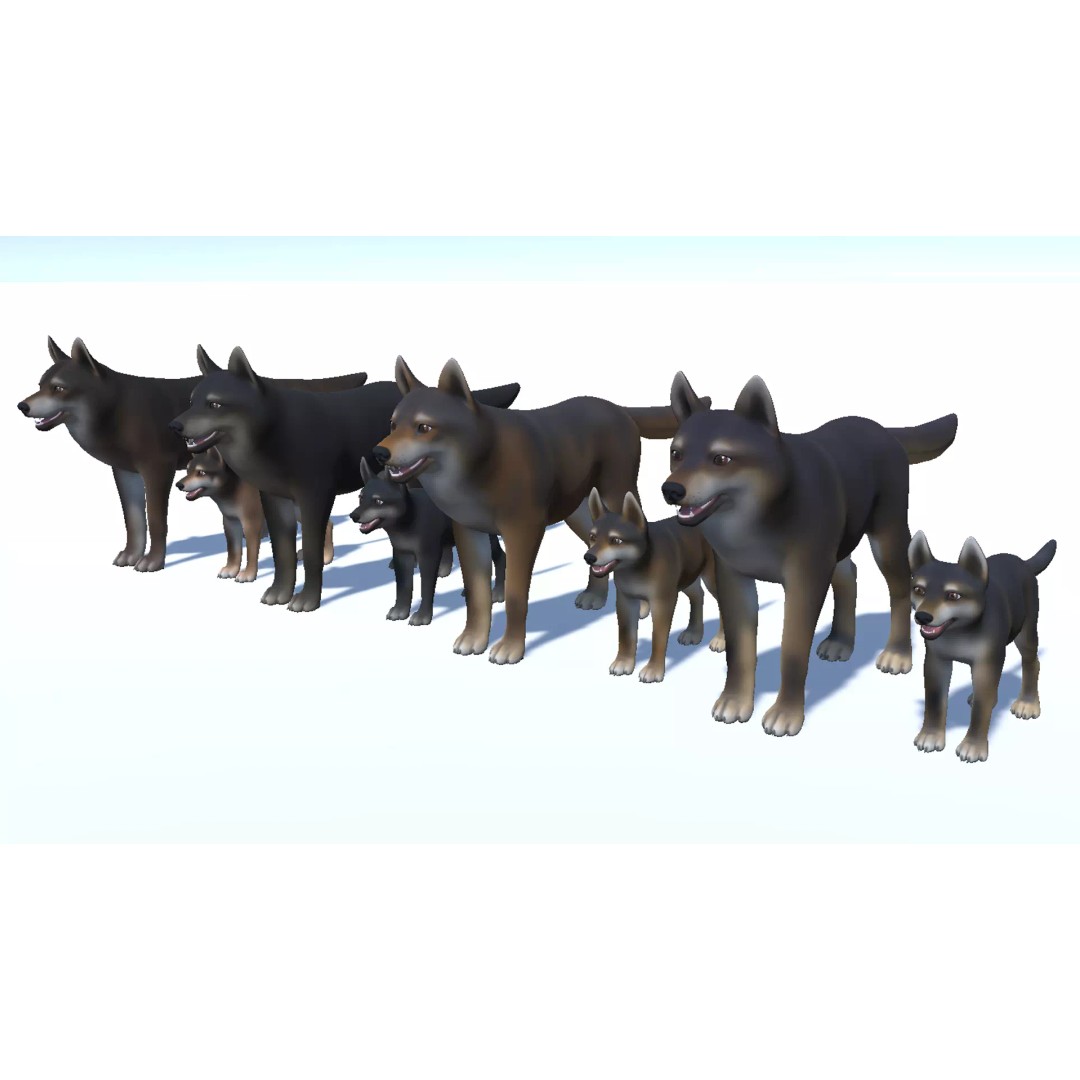 Wolf 3D Model – Cartoon Low Poly Rigged Character with Animations - View 8