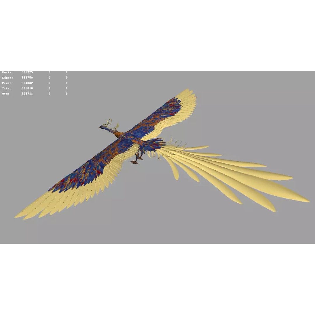 Phoenix 3D Model – Detailed Rigged Bird Asset, FBX, OBJ