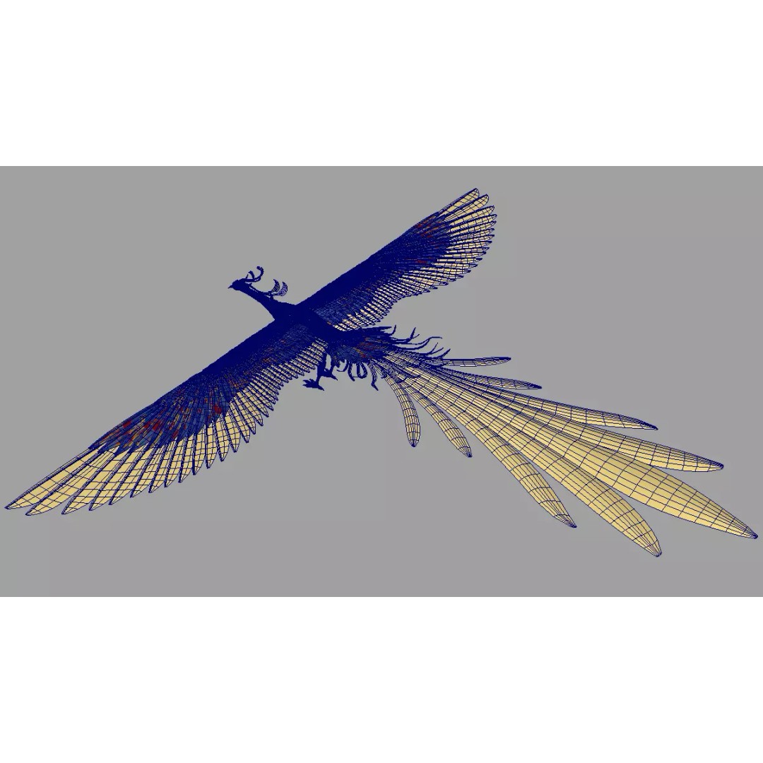 Phoenix 3D Model – Detailed Rigged Bird Asset, FBX, OBJ - View 11
