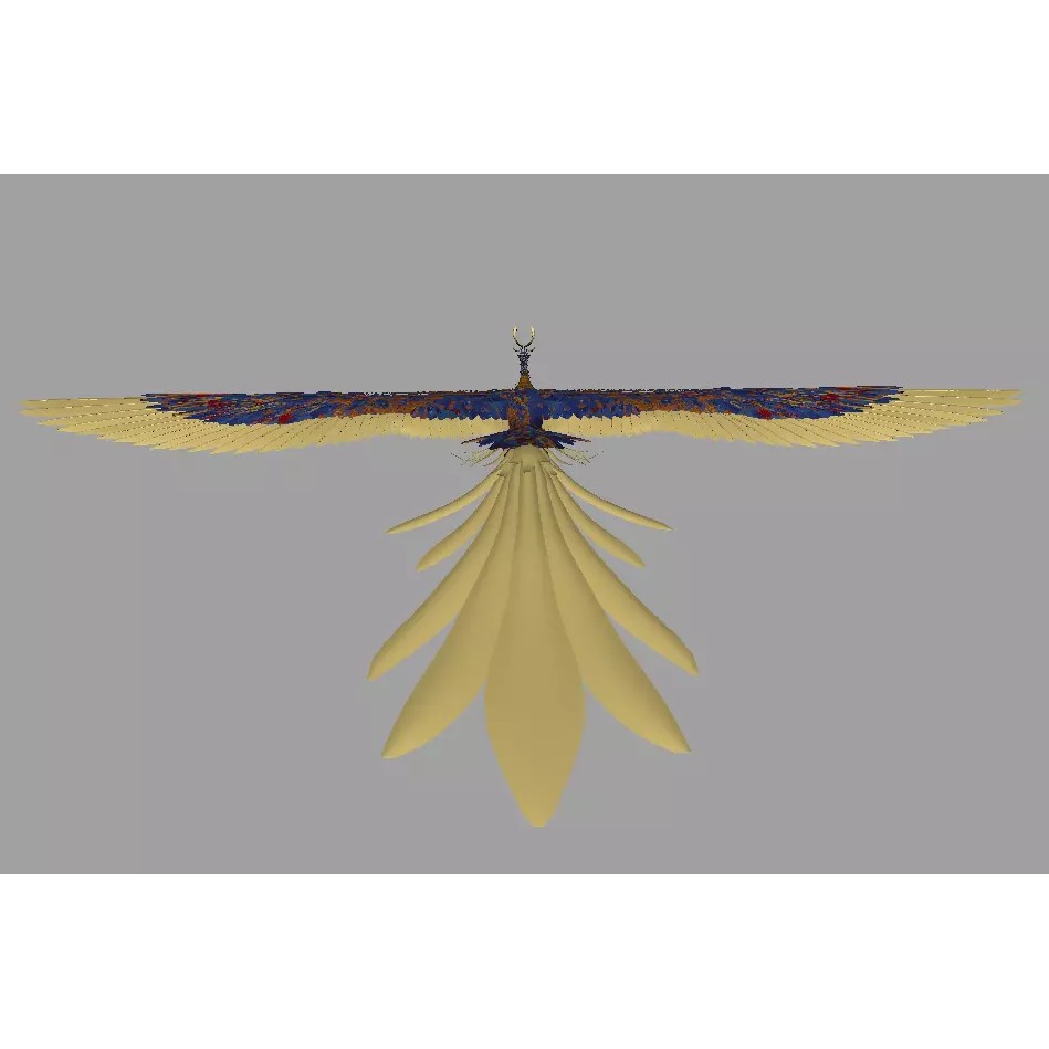Phoenix 3D Model – Detailed Rigged Bird Asset, FBX, OBJ - View 12