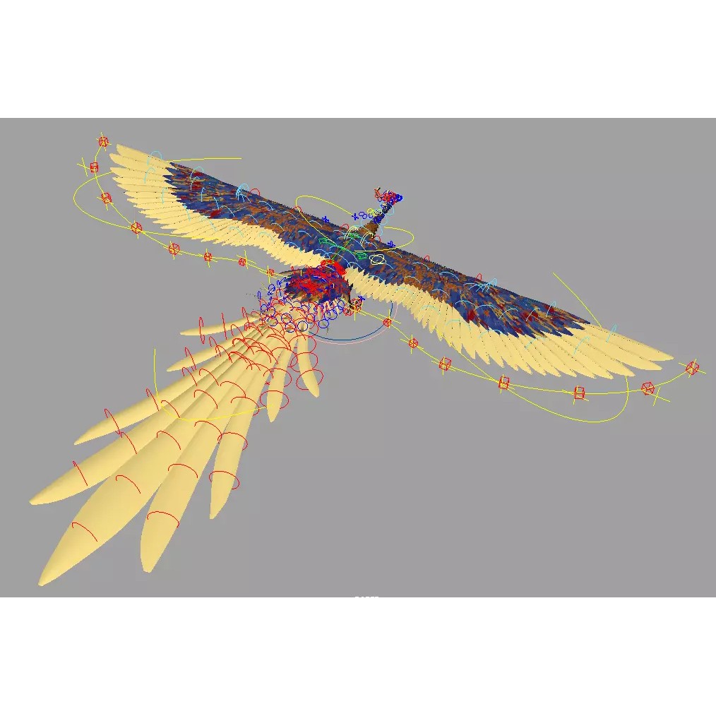 Phoenix 3D Model – Detailed Rigged Bird Asset, FBX, OBJ - View 15