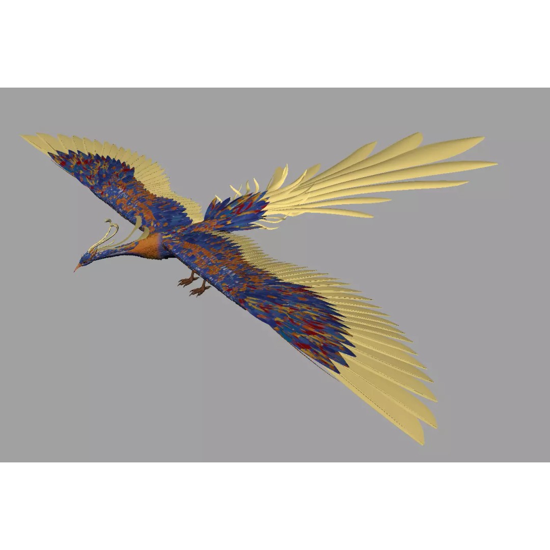 Phoenix 3D Model – Detailed Rigged Bird Asset, FBX, OBJ - View 3