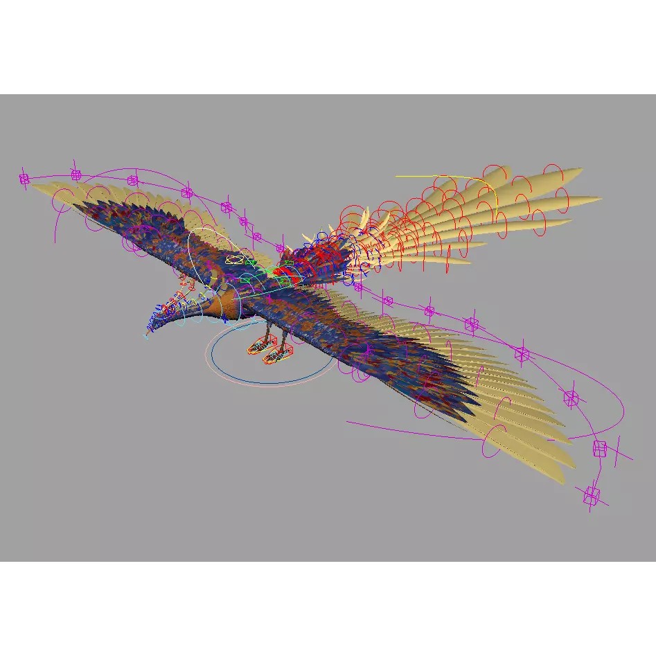 Phoenix 3D Model – Detailed Rigged Bird Asset, FBX, OBJ - View 6