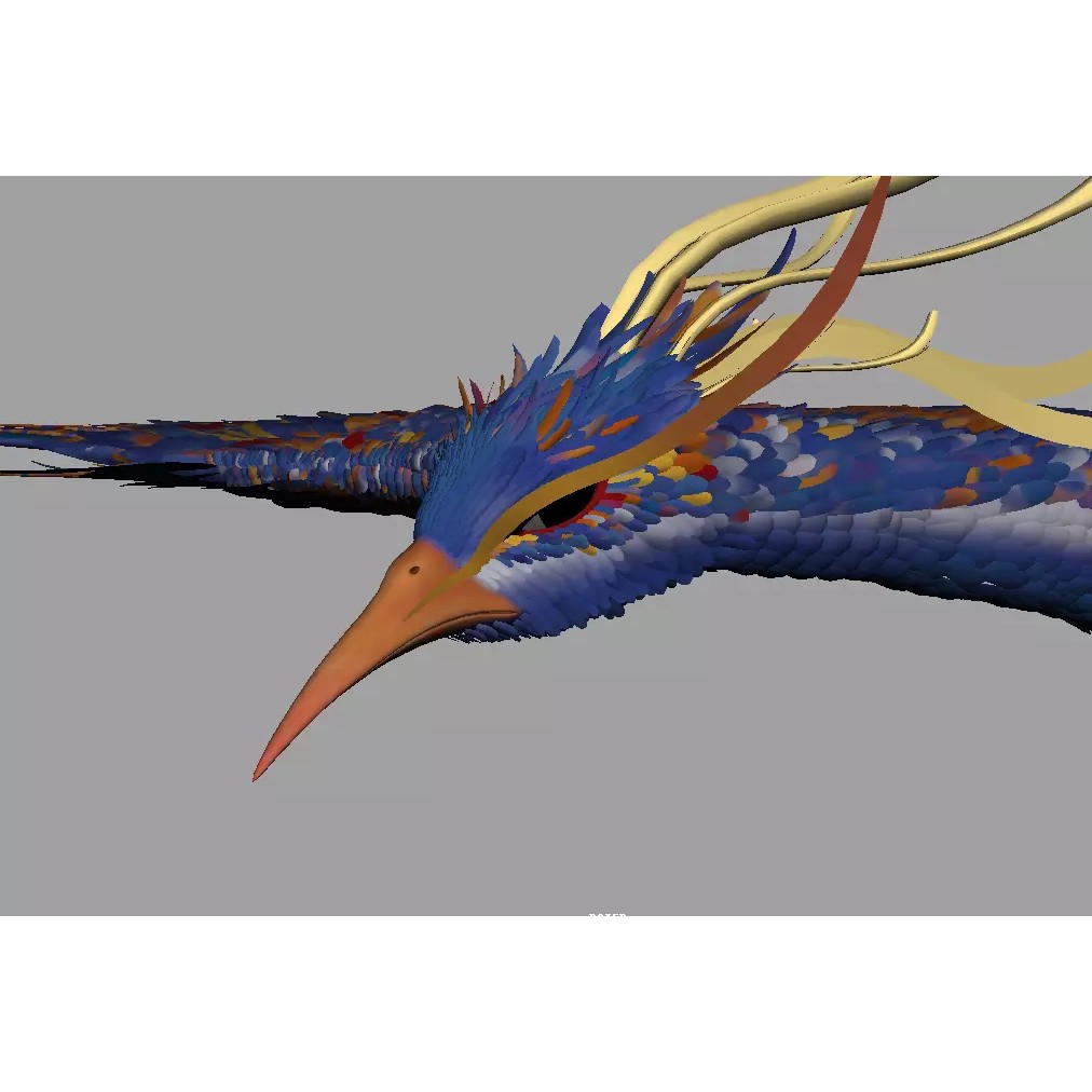 Phoenix 3D Model – Detailed Rigged Bird Asset, FBX, OBJ - View 8