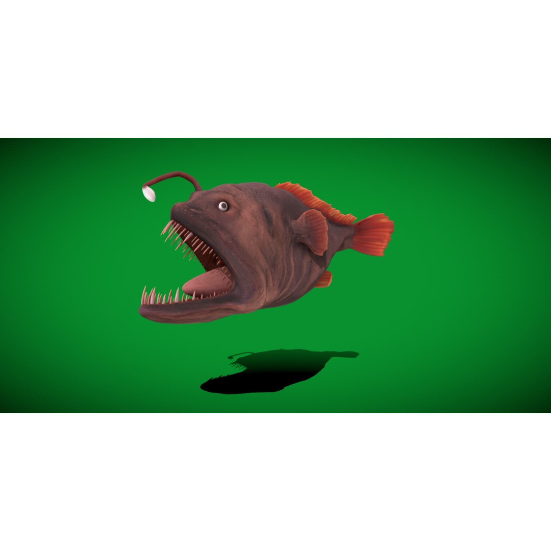 Angler Fish 3D Model – Low Poly Game Asset, FBX, PBR Textures - View 6