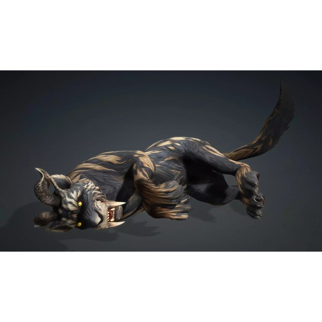 Smilodon 3D Model – Low Poly Animated Creature, FBX, Game Ready - View 11