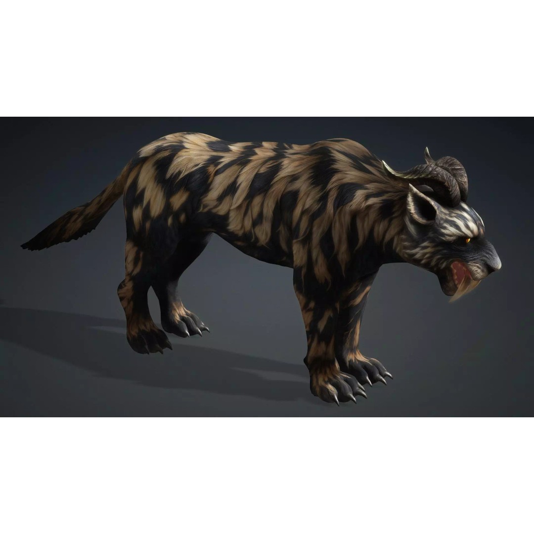 Smilodon 3D Model – Low Poly Animated Creature, FBX, Game Ready - View 14