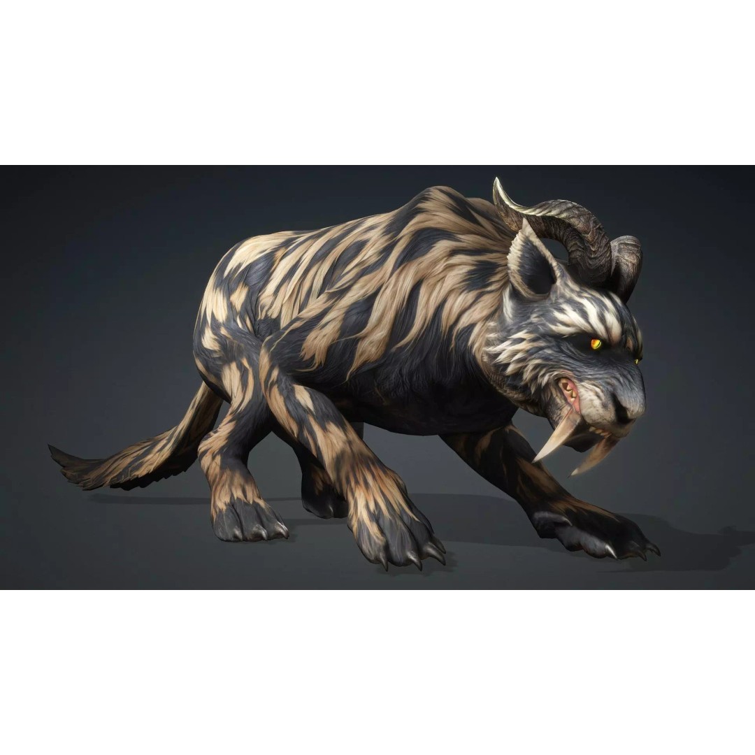 Smilodon 3D Model – Low Poly Animated Creature, FBX, Game Ready - View 17