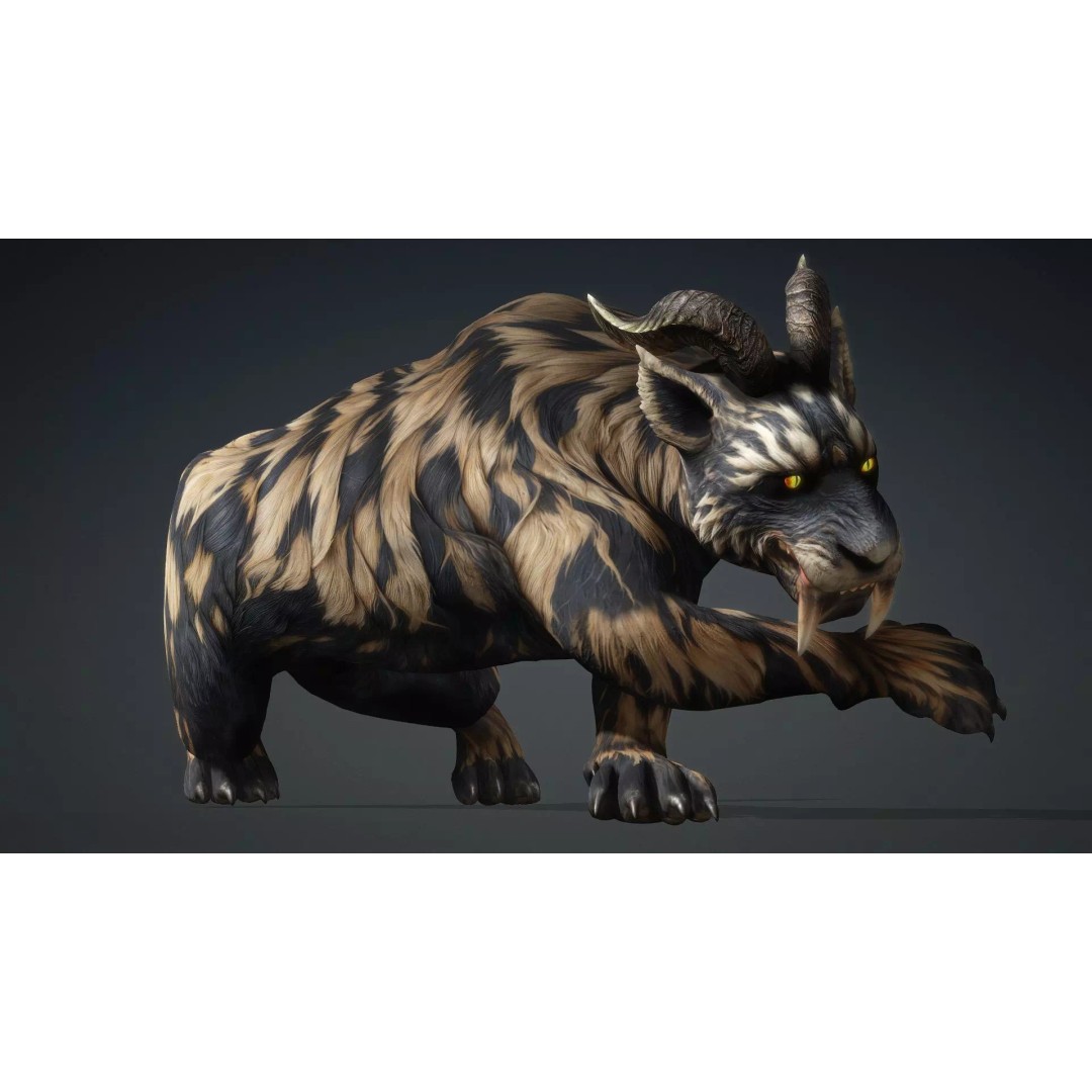 Smilodon 3D Model – Low Poly Animated Creature, FBX, Game Ready - View 19