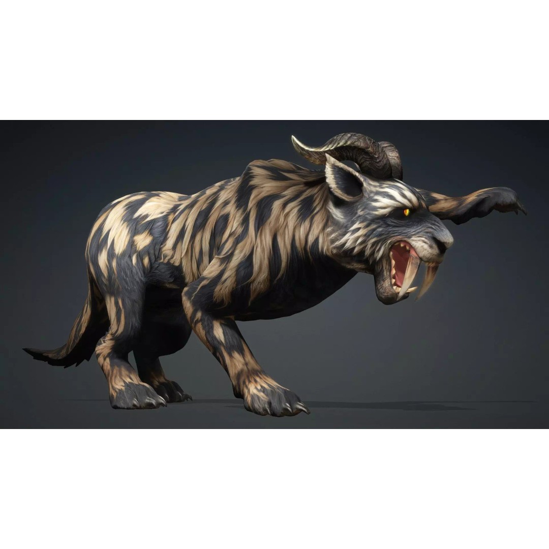 Smilodon 3D Model – Low Poly Animated Creature, FBX, Game Ready - View 20