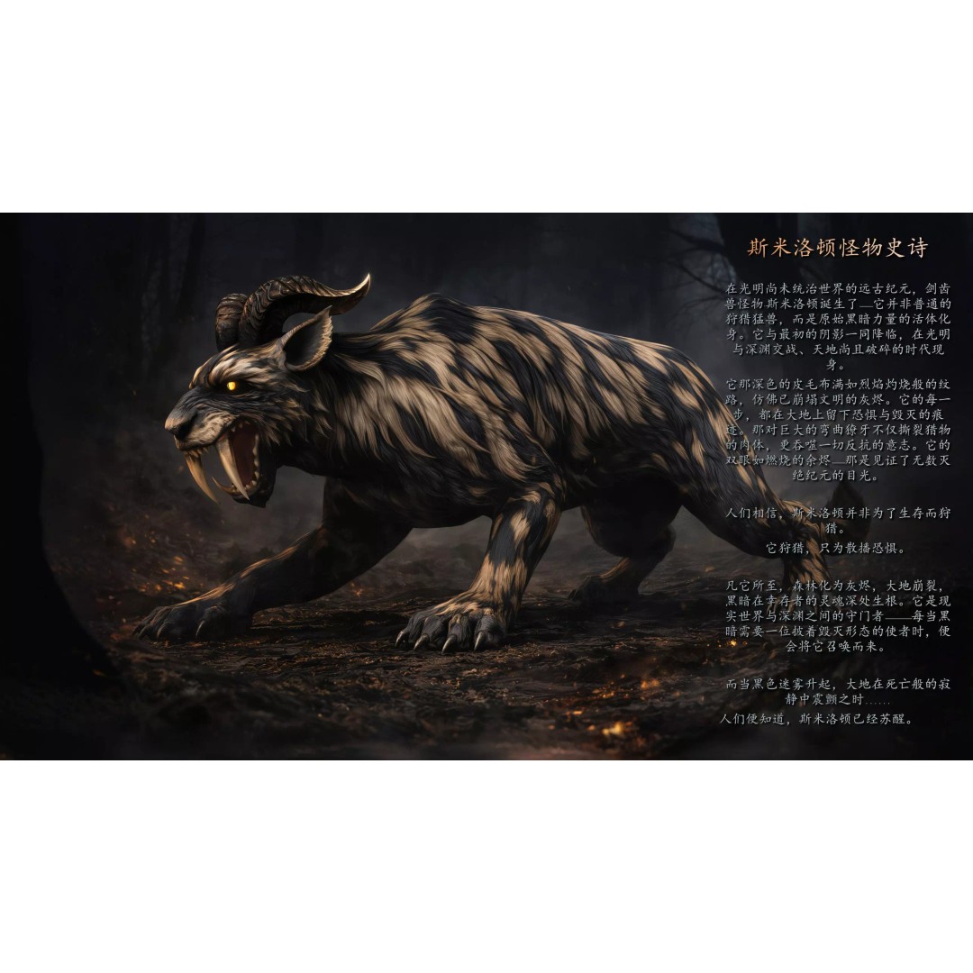 Smilodon 3D Model – Low Poly Animated Creature, FBX, Game Ready - View 3
