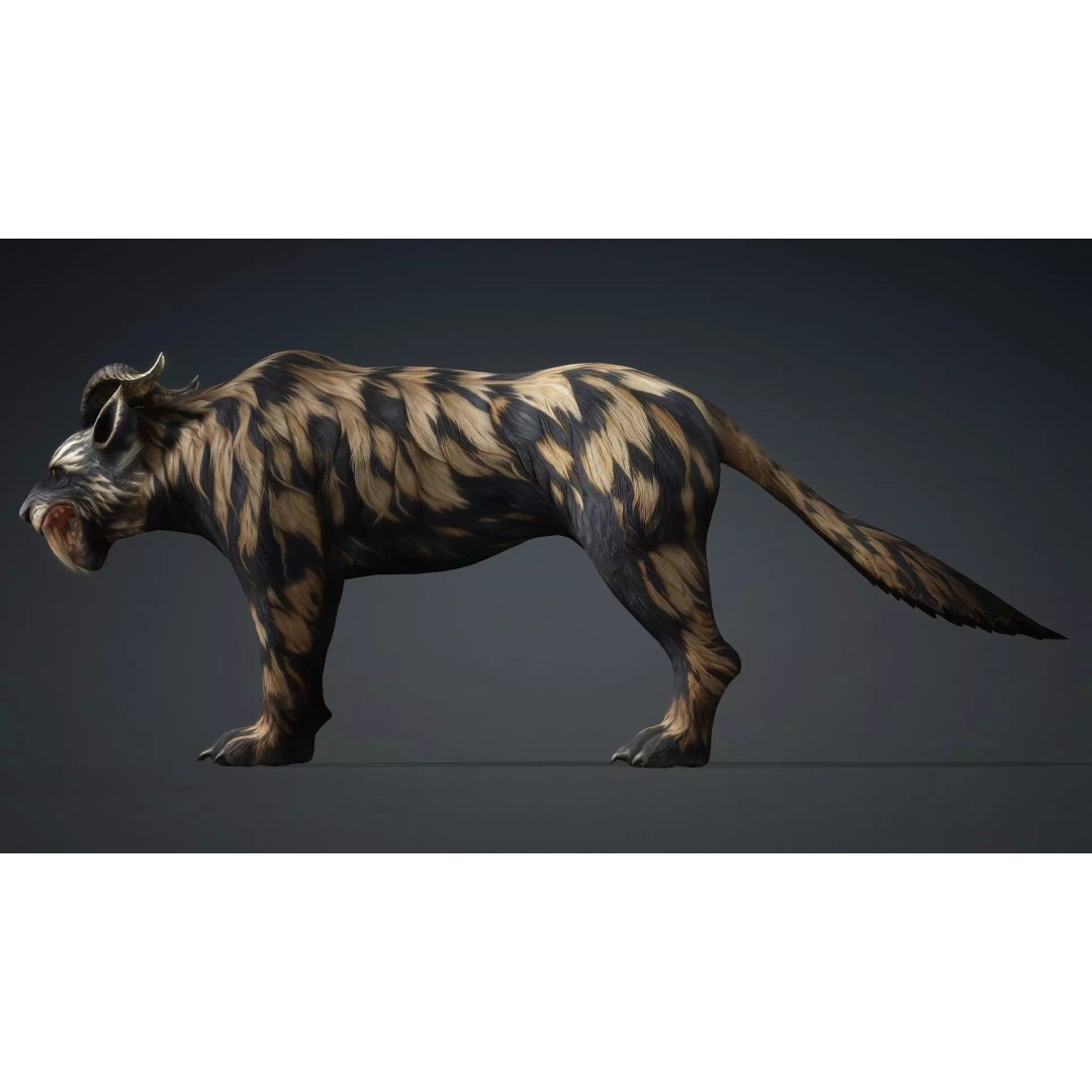 Smilodon 3D Model – Low Poly Animated Creature, FBX, Game Ready - View 7