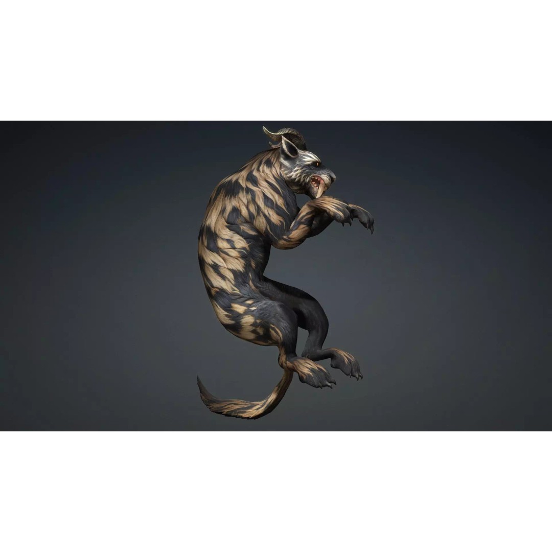 Smilodon 3D Model – Low Poly Animated Creature, FBX, Game Ready - View 9
