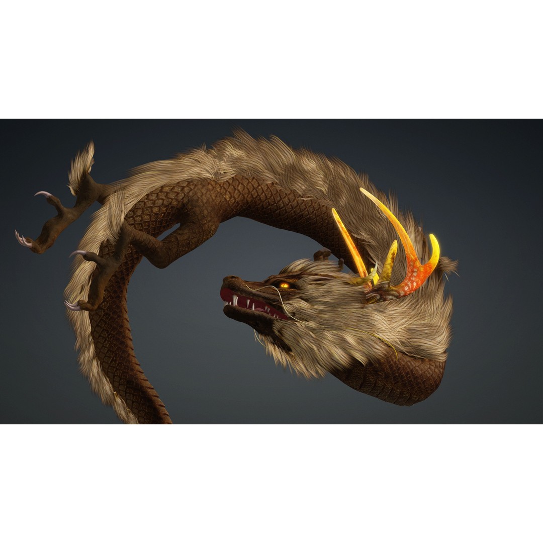Dragon-B1 3D Model – Rigged Fantasy Creature with PBR Textures, FBX - View 10