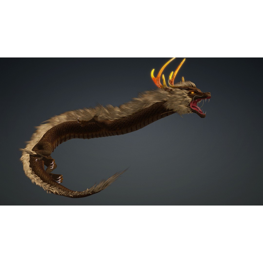 Dragon-B1 3D Model – Rigged Fantasy Creature with PBR Textures, FBX - View 12