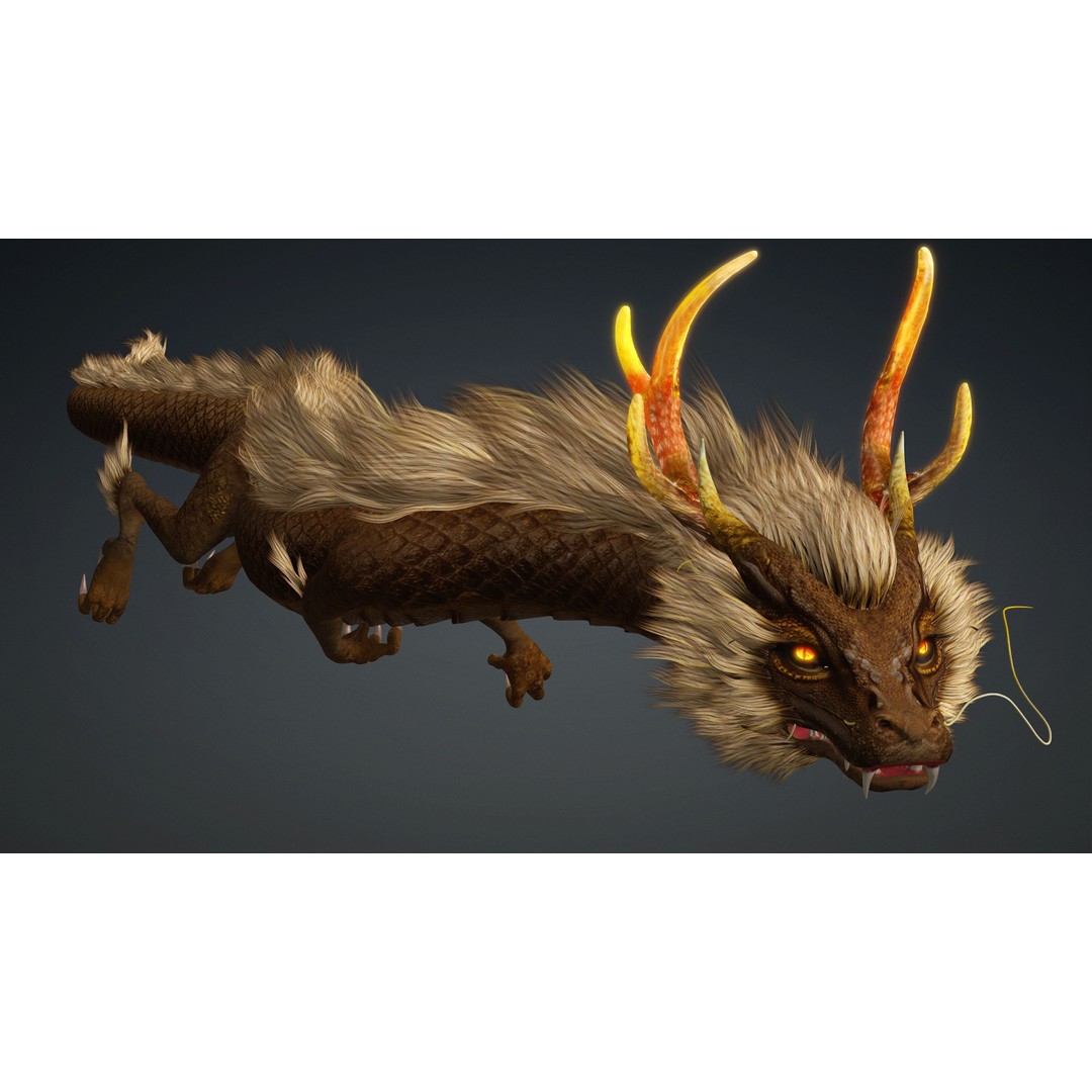 Dragon-B1 3D Model – Rigged Fantasy Creature with PBR Textures, FBX - View 14