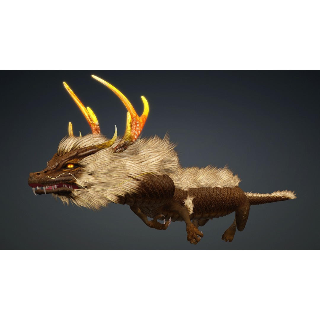 Dragon-B1 3D Model – Rigged Fantasy Creature with PBR Textures, FBX - View 15