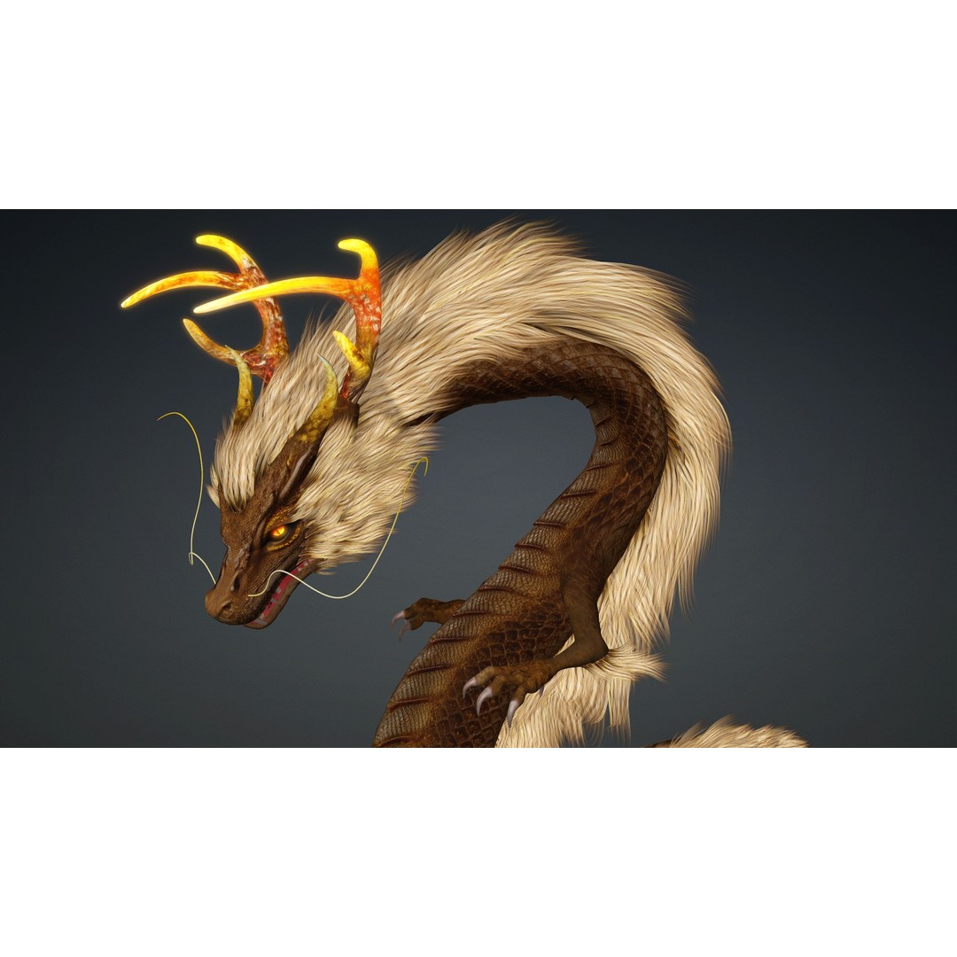 Dragon-B1 3D Model – Rigged Fantasy Creature with PBR Textures, FBX - View 16