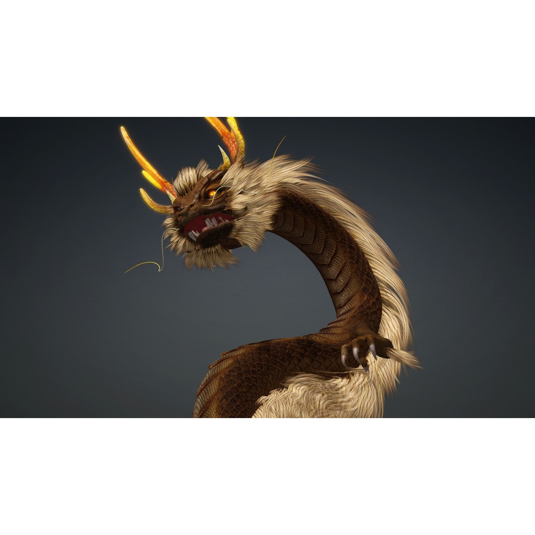 Dragon-B1 3D Model – Rigged Fantasy Creature with PBR Textures, FBX - View 17