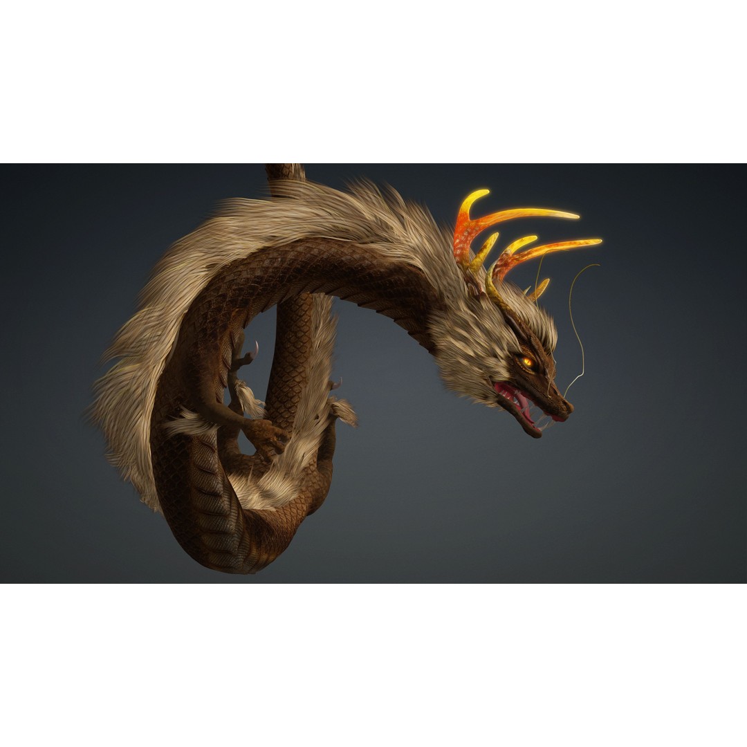 Dragon-B1 3D Model – Rigged Fantasy Creature with PBR Textures, FBX - View 19