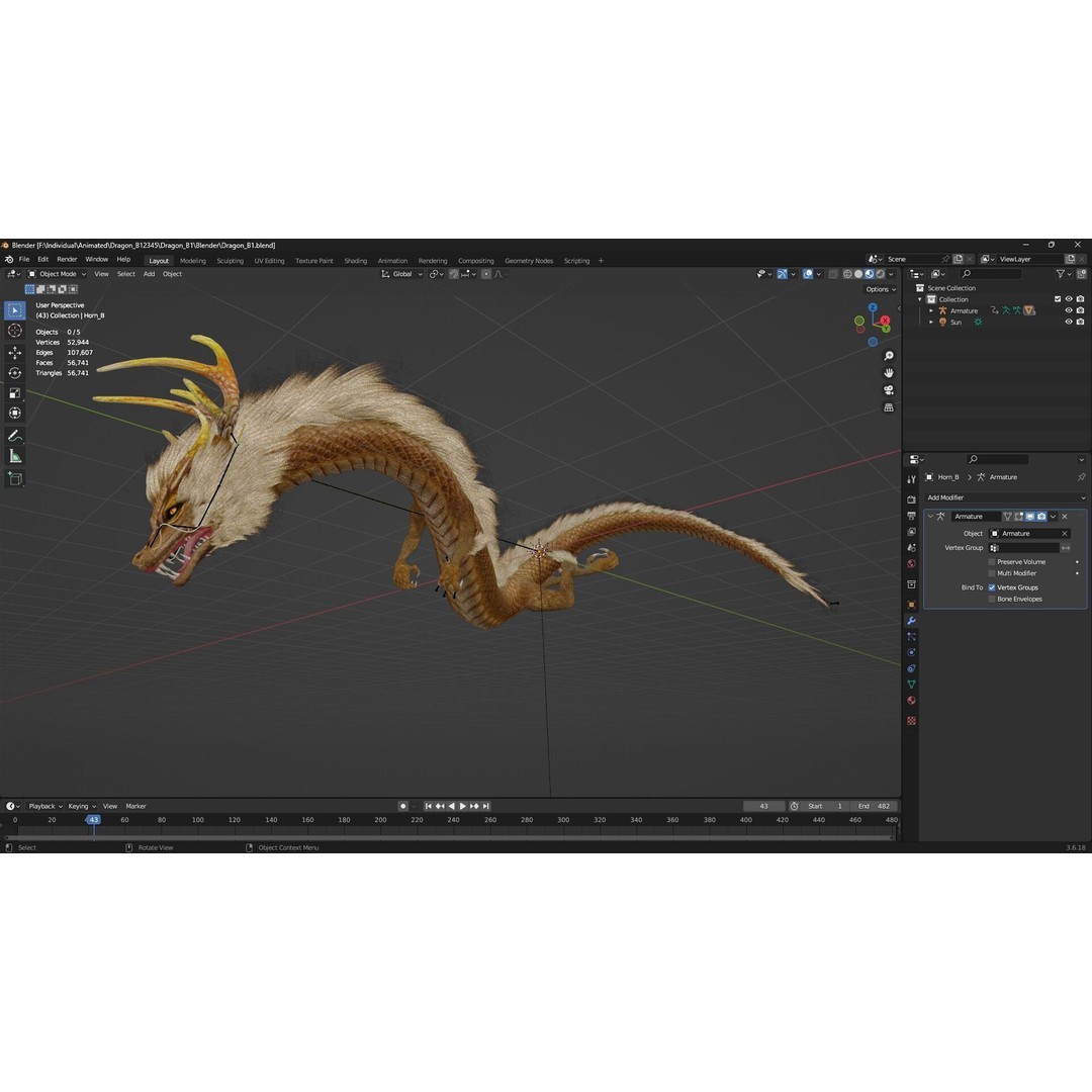 Dragon-B1 3D Model – Rigged Fantasy Creature with PBR Textures, FBX - View 20