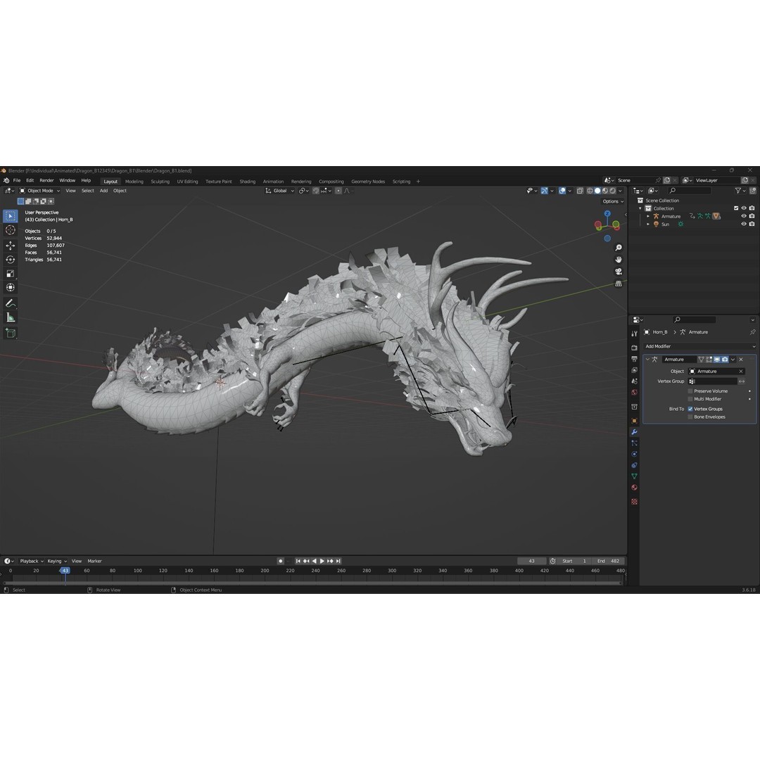 Dragon-B1 3D Model – Rigged Fantasy Creature with PBR Textures, FBX - View 21