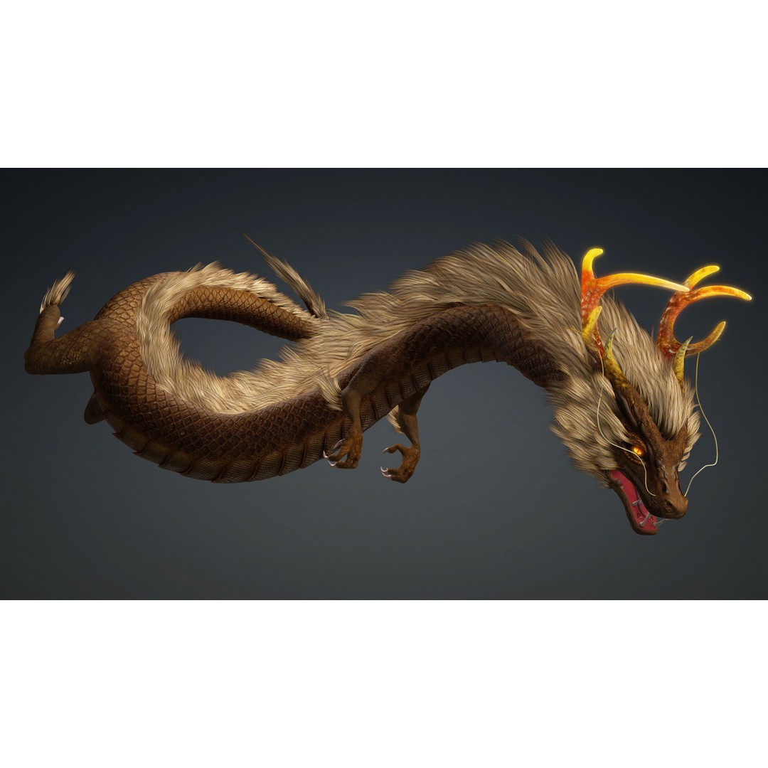 Dragon-B1 3D Model – Rigged Fantasy Creature with PBR Textures, FBX - View 6
