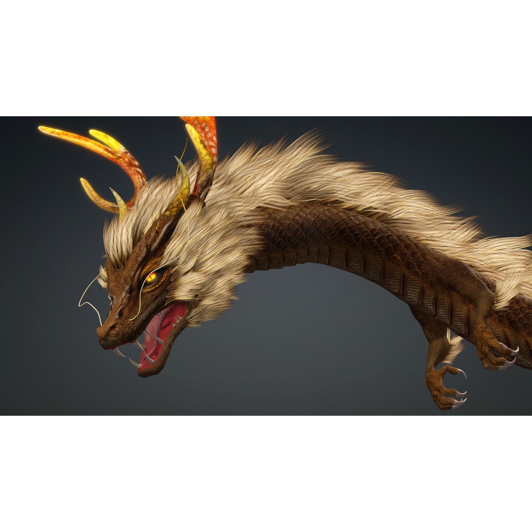 Dragon-B1 3D Model – Rigged Fantasy Creature with PBR Textures, FBX - View 7