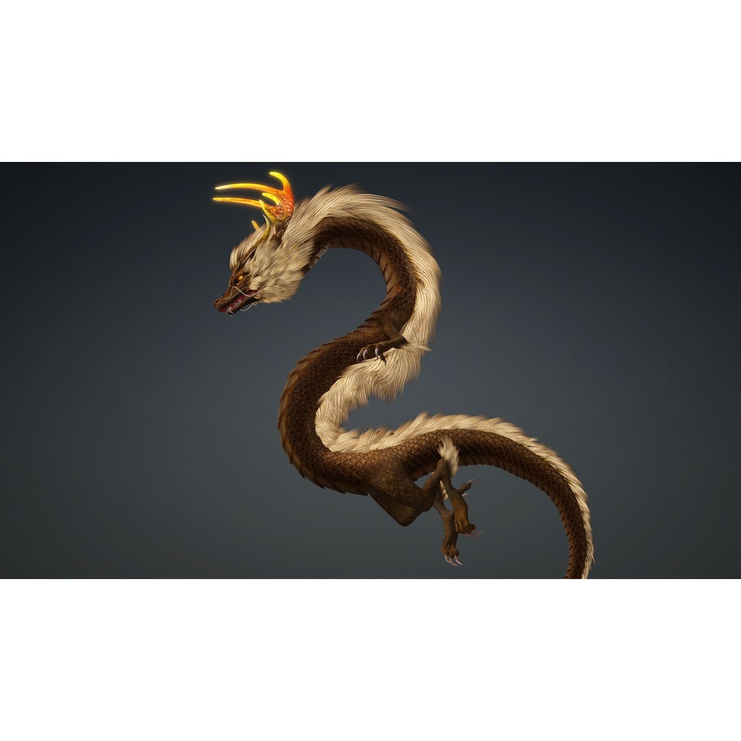 Dragon-B1 3D Model – Rigged Fantasy Creature with PBR Textures, FBX - View 8