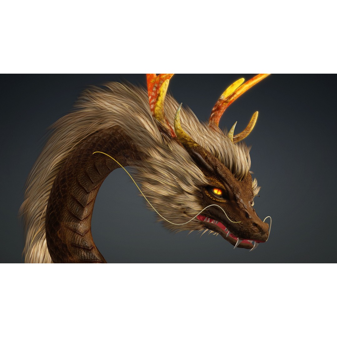 Dragon-B1 3D Model – Rigged Fantasy Creature with PBR Textures, FBX - View 9