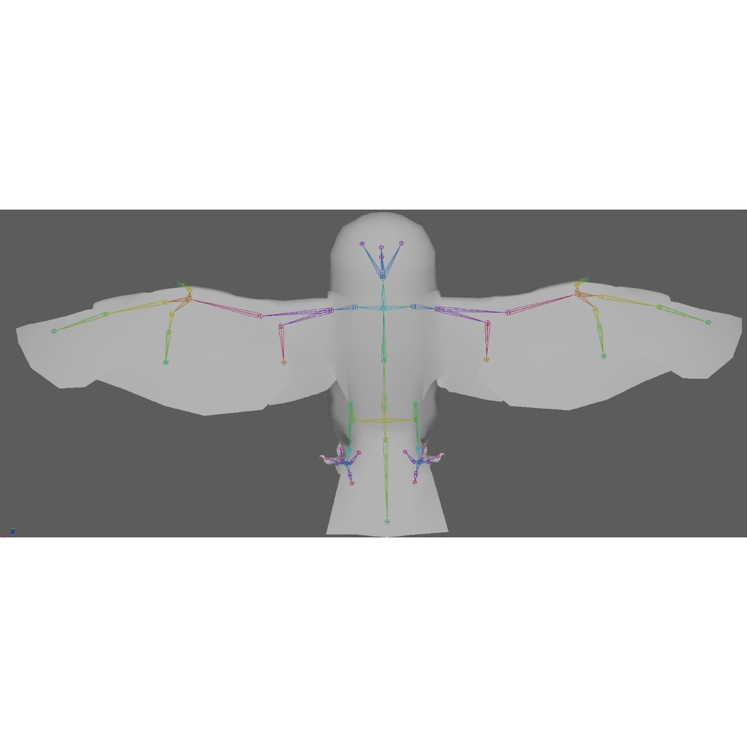 Snowy White Owl 3D Model – Low Poly Rigged Bird Asset, FBX, Blender - View 14