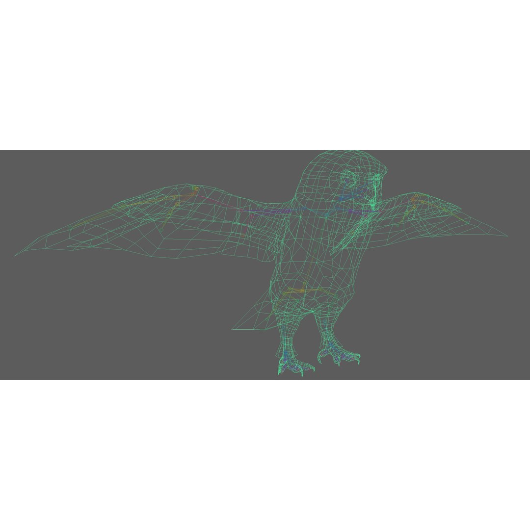 Snowy White Owl 3D Model – Low Poly Rigged Bird Asset, FBX, Blender - View 17