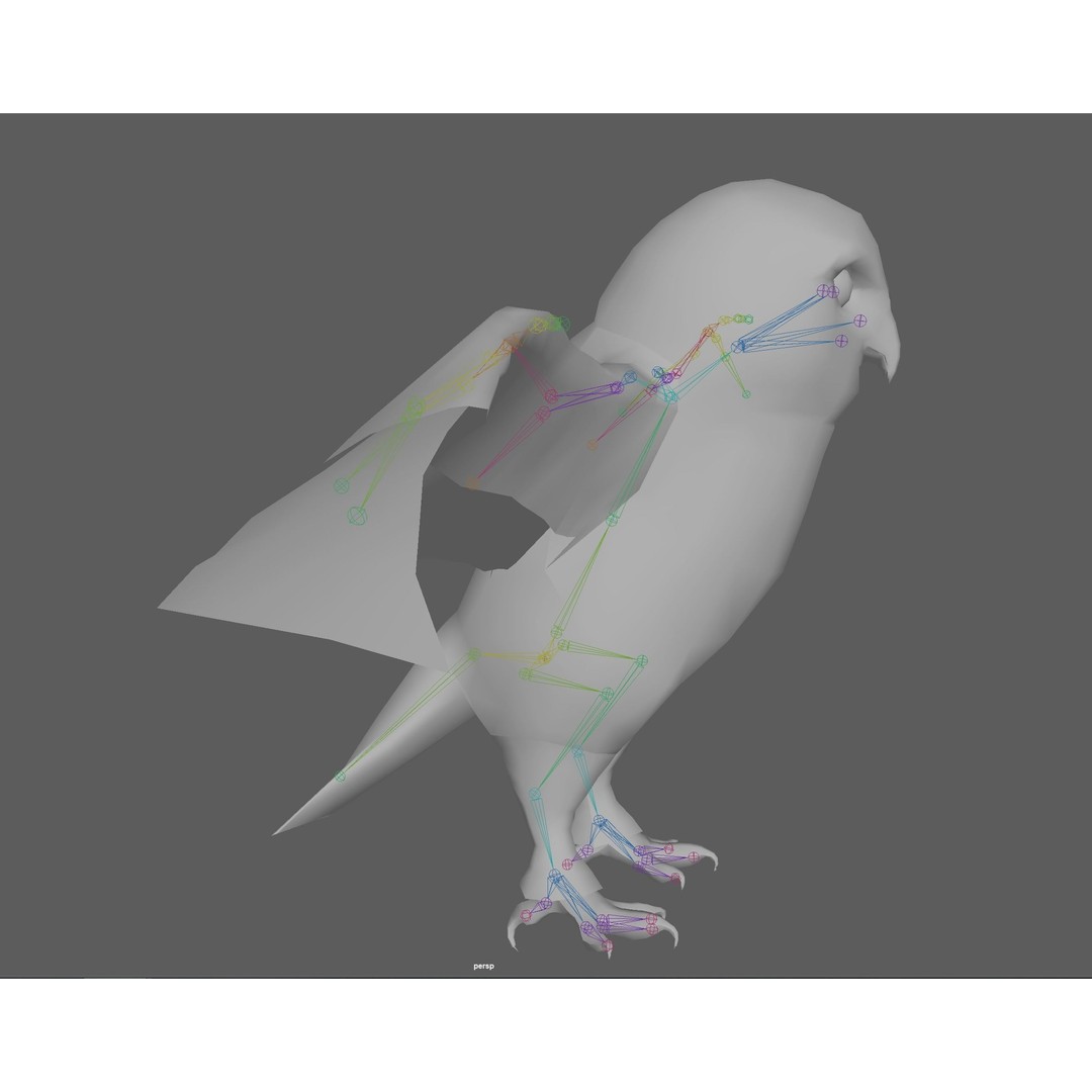 Snowy White Owl 3D Model – Low Poly Rigged Bird Asset, FBX, Blender - View 21