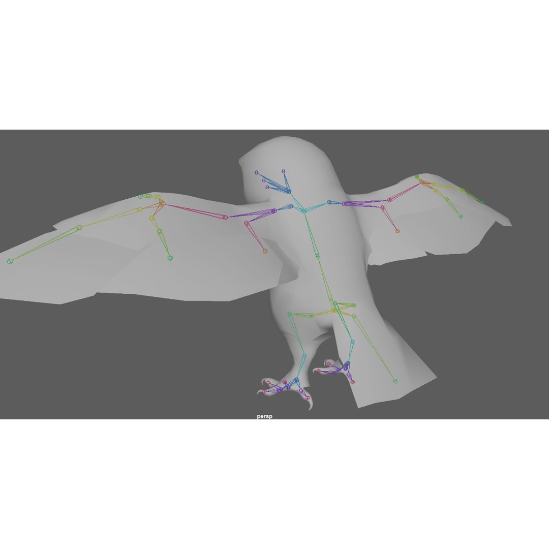 Snowy White Owl 3D Model – Low Poly Rigged Bird Asset, FBX, Blender - View 23