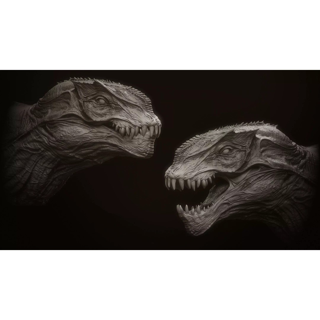 Dragon Heads 3D Model – High Poly Fantasy Creatures, OBJ & Zbrush - View 8