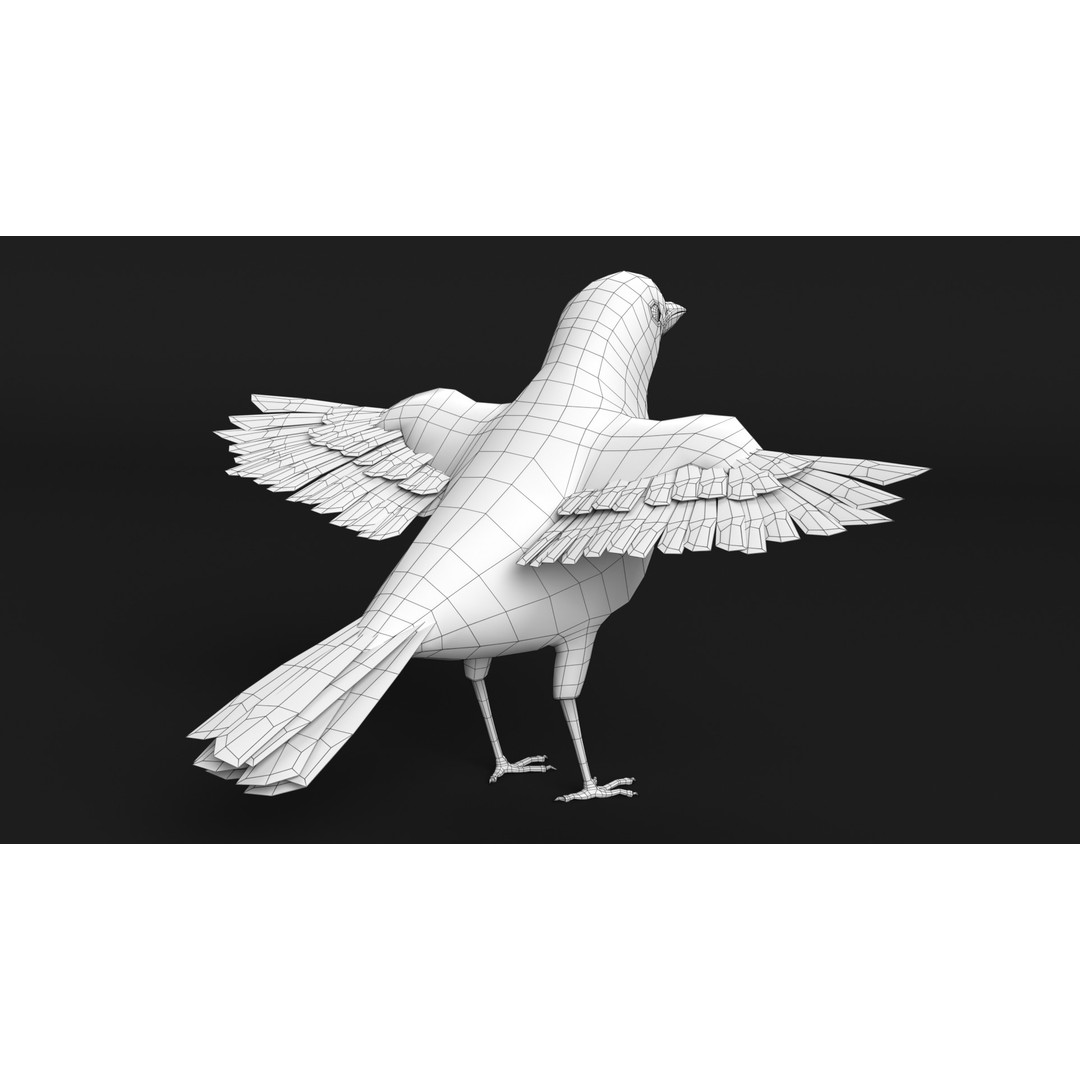 Goldfinch 3D Model – Animated Rigged Bird Asset, Blender, FBX - View 18