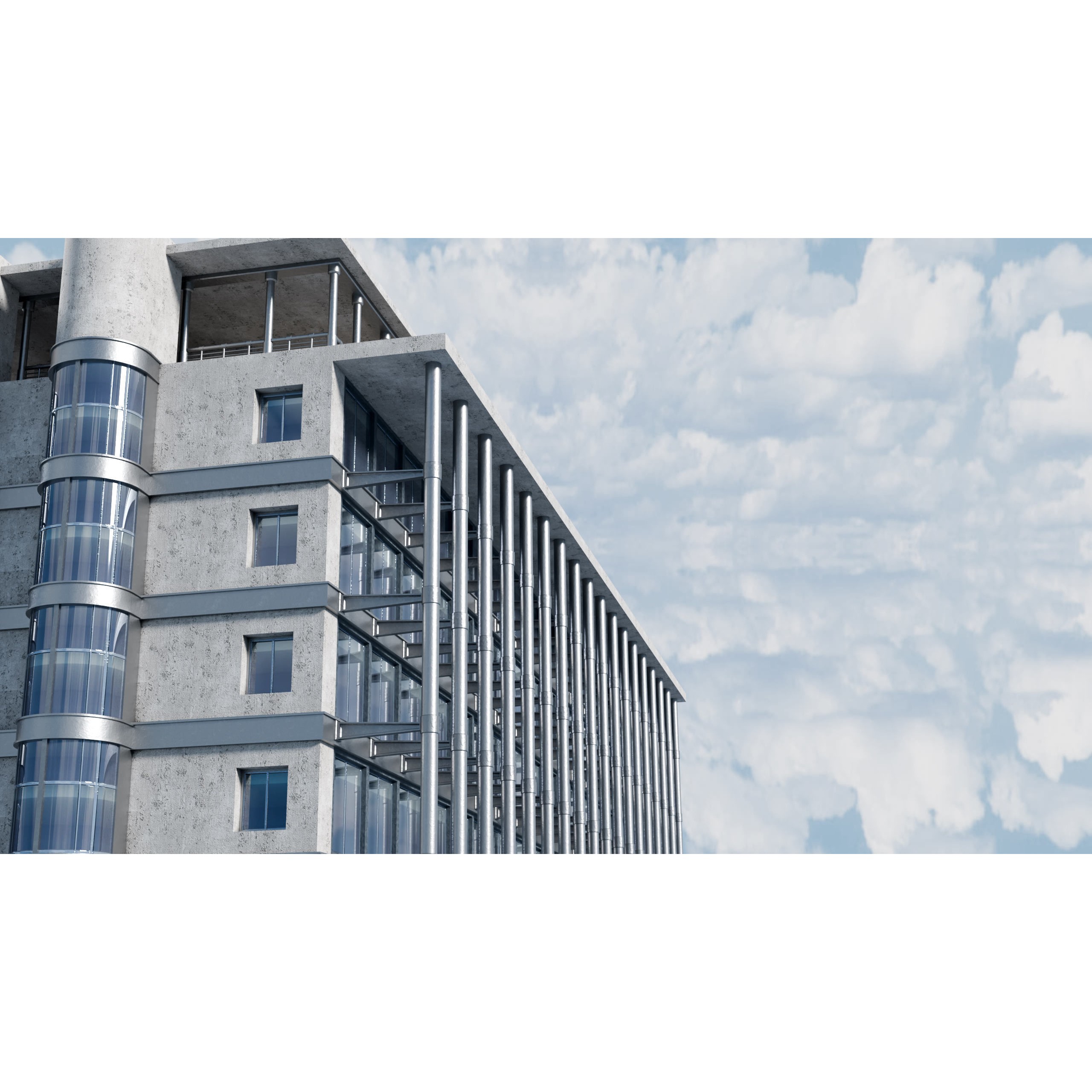 City Buildings Kitbash - Medium Poly Game-Ready 3D Model - View 11