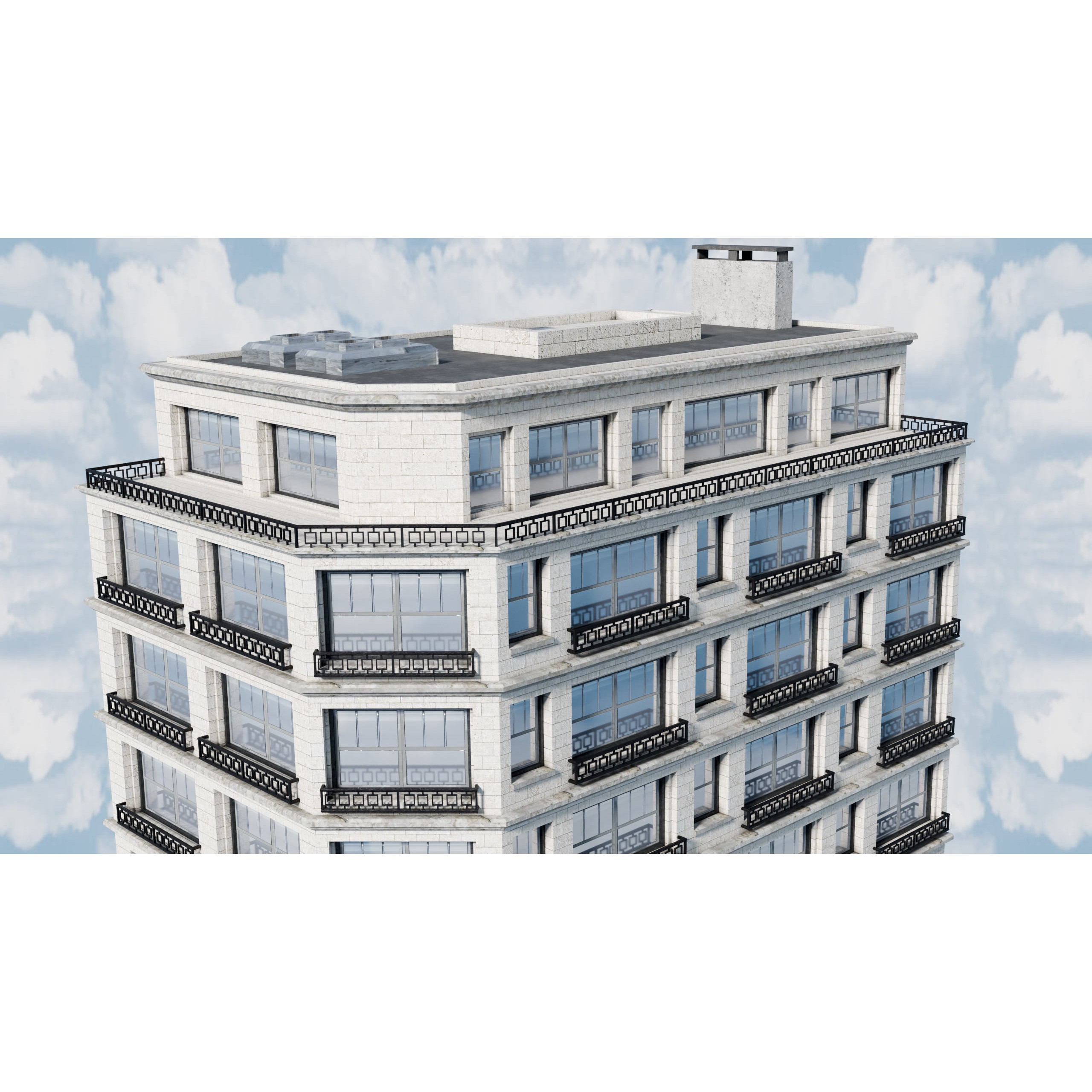 City Buildings Kitbash - Medium Poly Game-Ready 3D Model - View 15